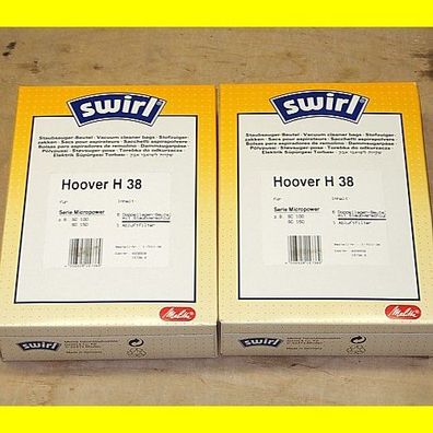 2 Packungen Swirl H 38 = 12 Beutel + 2 Filter für verschiedene Staubsauger