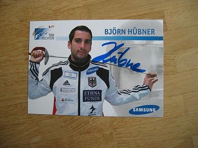 Fechten Nationalmannschaft Björn Hübner - handsigniertes Autogramm!!!