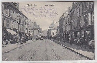 63919 Feldpost Ak Charleville Rue Thiers 1916