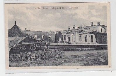 23238 Feldpost Ak Kalisch Kalisz Bahnhof in der Kriegszeit 1914