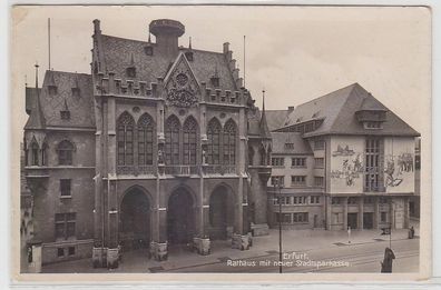 44179 Ak Erfurt Rathaus mit neuer Stadtsparkasse 1936