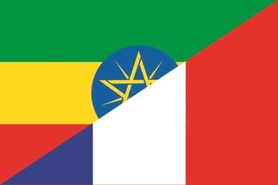 Fahne Flagge Äthiopien-Frankreich Premiumqualität
