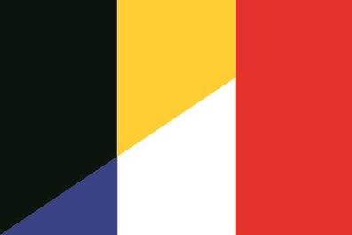 Fahne Flagge Belgien-Frankreich Premiumqualität