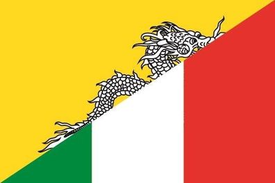 Fahne Flagge Bhutan-Italien Premiumqualität