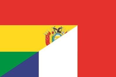 Fahne Flagge Bolivien-Frankreich Premiumqualität