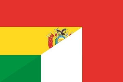 Fahne Flagge Bolivien-Italien Premiumqualität