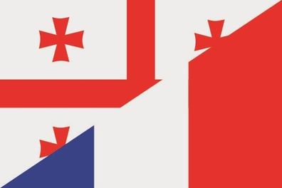 Fahne Flagge Georgien-Frankreich Premiumqualität