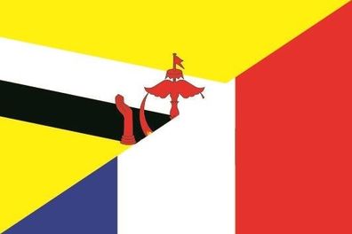 Fahne Flagge Brunei-Frankreich Premiumqualität