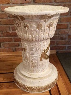 Säule mit Hieroglyphen Ägypten Mythologie Antik Hand bemalt Kunst Sockel