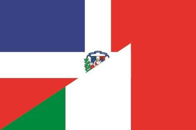 Fahne Flagge Dominikanische Republik -Italien Premiumqualität