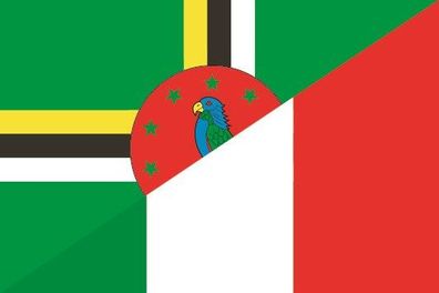 Fahne Flagge Dominica- Italien Premiumqualität