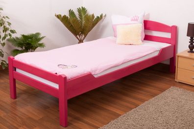 Kinderbett / Jugendbett "Easy Premium Line" K1/2n, Buche Vollholz massiv rosa la