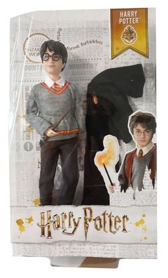Mattel FYM50 Harry Potter Puppe mit langem Mantel und Zauberstab, Actionfigur