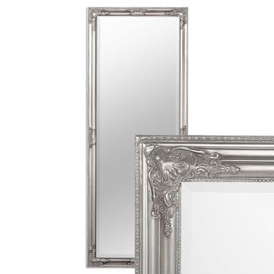 Wandspiegel COPIA 180x70cm Silber-Antik Spiegel Barock Holzrahmen Facette 