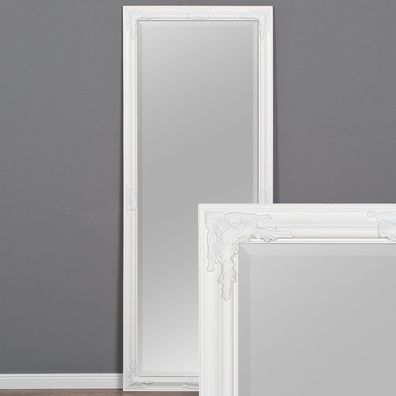 Wandspiegel BESSA pur weiß 180x70cm barock Spiegel Design pompös Holzrahmen