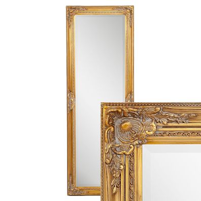 Spiegel antik Stil Facettenschliff Bronze Goldfarben Holzrahmen 39x29cm 