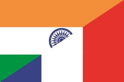 Fahne Flagge Indien-Frankreich Premiumqualität