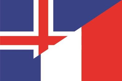 Fahne Flagge Island- FrankreichPremiumqualität