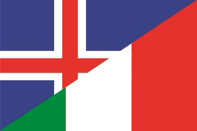 Fahne Flagge Island-Italien Premiumqualität