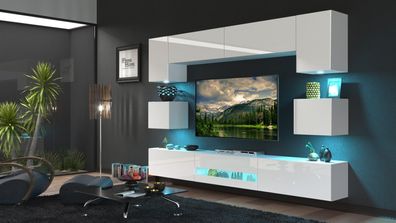 Besta N1 1B Dan Möbel für Wohnzimmer Wohnwand Mediawand Schrankwand Wohnschrank