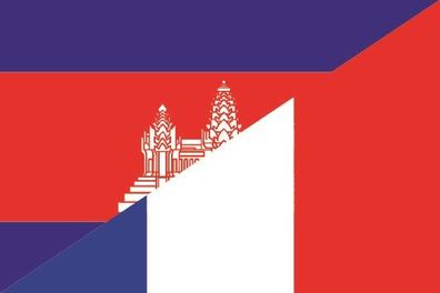 Fahne Flagge Kambodscha-Frankreich Premiumqualität
