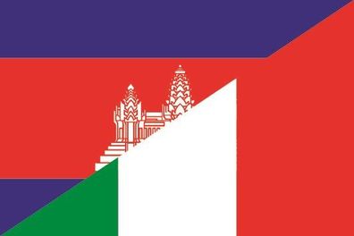 Fahne Flagge Kambodscha-Italien Premiumqualität
