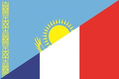 Fahne Flagge Kasachstan-Frankreich Premiumqualität