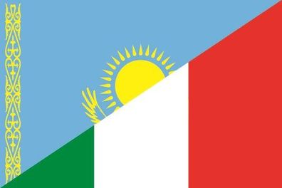 Fahne Flagge Kasachstan-Italien Premiumqualität