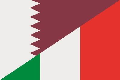 Fahne Flagge Katar-Italien Premiumqualität