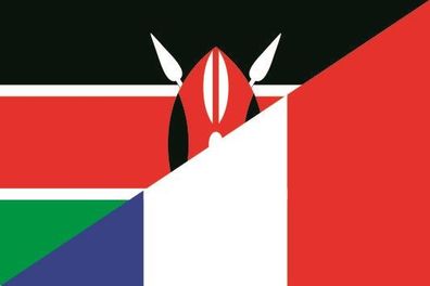 Fahne Flagge Kenia-Frankreich Premiumqualität