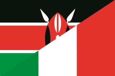 Fahne Flagge Kenia-Italien Premiumqualität