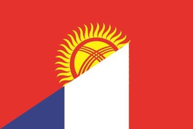 Fahne Flagge Kirigisistan-Frankreich Premiumqualität