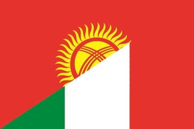 Fahne Flagge Kirigisistan-Italien Premiumqualität