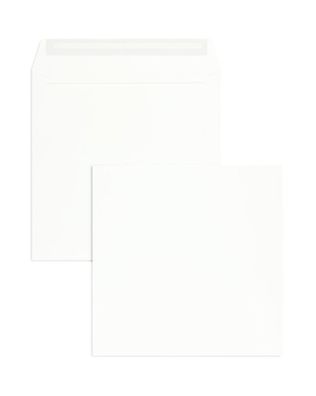 100 Briefumschläge Weiß ( Hochweiß) 240x240 mm mit Haftklebung