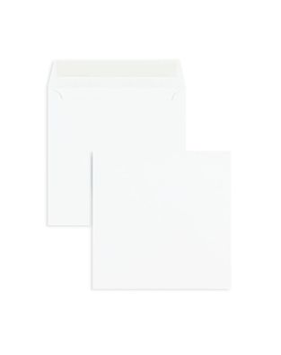 100 Briefumschläge Weiß 155x155 mm mit Haftklebung