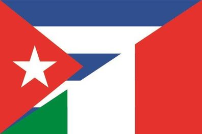 Fahne Flagge Kuba-Italien Premiumqualität