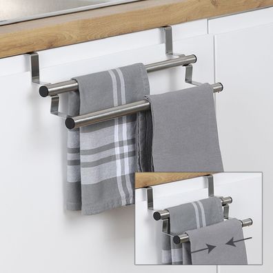 Küchen - Handtuchhalter Handtuchstange Türregal ausziehbar verchromt 25-40cm