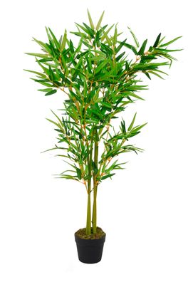 Kunstpflanze im Topf 115 cm - Bambus - Deko Zimmer Pflanze künstlich Kunstbaum