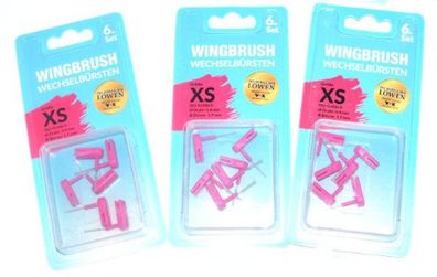 3x 6-er BürstenaufsätzeSet Aufsätze ISO &Oslash; 0,4 mm 0 -XS Pink von Wingbrush NEU