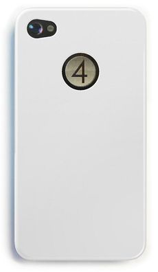 4-OK Cover Cristal Clear Back Housing Weiss für Apple iPhone 4 und 4S