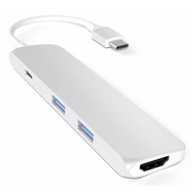 Satechi Type-C USB Passthrough HDMI Hub für MacBook 12 - Silber