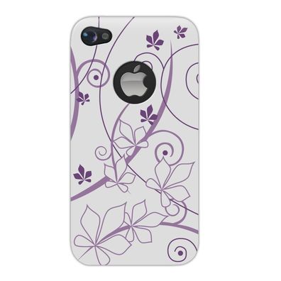 4-OK Protective Back Housing Cover Leaves für Apple iPhone 4 und 4S