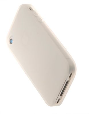 4-OK Silikon Tasche SiliColors für Apple iPhone 4 und 4S - Transparent Weiss