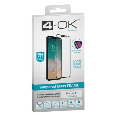 4-OK Tempered Glass Frame Display Schutz (Case friendly) für Apple iPhone 11 Pro Ma