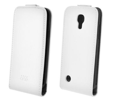 4-OK Flip One Tasche für Samsung Galaxy S4 Mini in Weiss
