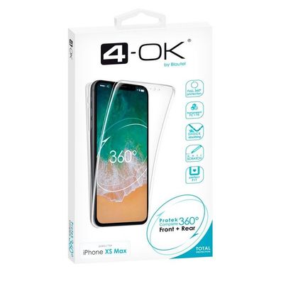 4-OK 360 Protek Case Schutz Hülle für Apple iPhone Xs Max - Transparent
