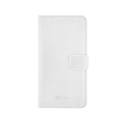 4-OK Book Wallet Universal mit Kartenfach - Weiss (L)