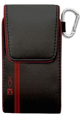 Tasche für Ihr Handy K-OK Sportive Schwarz / Rot (T3: 110 x 55 x 20mm)