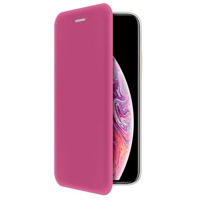 4-OK Book Shell Schutz Etui mit Magnetverschluss für Apple iPhone Xs Max - Pink