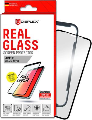 Displex Real Glass 3D Echtglas Displayschutz für Apple iPhone 11 - Schwarzer Rahmen